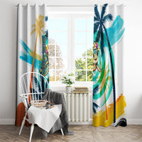 Hawaii Waimanalo Sea Turtle Window Curtain Cute Tropical Beach Aloha Spirit Cartoon TS04 - Polynesian Pride