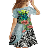 Polynesian Hawaii Family Matching Off Shoulder Long Sleeve Dress and Hawaiian Shirt Kanaka with Crab Tribal tattoo TS04 - Polynesian Pride