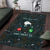 New Zealand is Calling and I Must Go Area Rug Kiwi Bird Silhouette TS04 Multicolor - Polynesian Pride