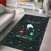New Zealand is Calling and I Must Go Area Rug Kiwi Bird Silhouette TS04 - Polynesian Pride