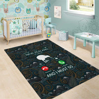 New Zealand is Calling and I Must Go Area Rug Kiwi Bird Silhouette TS04 - Polynesian Pride