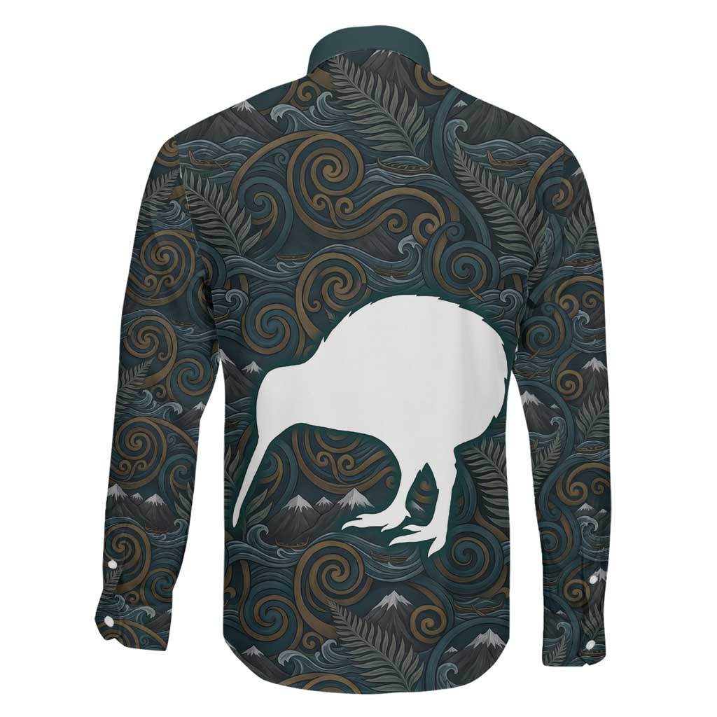 New Zealand is Calling and I Must Go Family Matching Long Sleeve Bodycon Dress and Hawaiian Shirt Kiwi Bird Silhouette TS04 - Polynesian Pride
