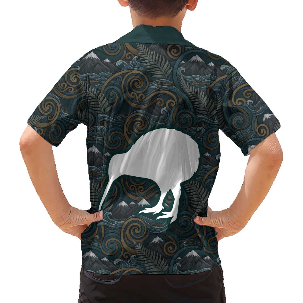 New Zealand is Calling and I Must Go Family Matching Summer Maxi Dress and Hawaiian Shirt Kiwi Bird Silhouette TS04 - Polynesian Pride