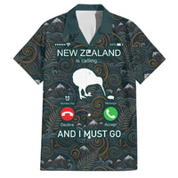 New Zealand is Calling and I Must Go Family Matching Summer Maxi Dress and Hawaiian Shirt Kiwi Bird Silhouette TS04 Dad's Shirt - Short Sleeve Multicolor - Polynesian Pride