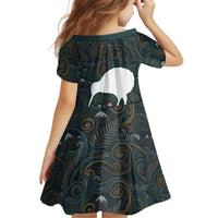 New Zealand is Calling and I Must Go Kid Short Sleeve Dress Kiwi Bird Silhouette TS04 - Polynesian Pride