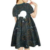 New Zealand is Calling and I Must Go Kid Short Sleeve Dress Kiwi Bird Silhouette TS04 - Polynesian Pride