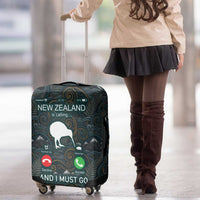 New Zealand is Calling and I Must Go Luggage Cover Kiwi Bird Silhouette