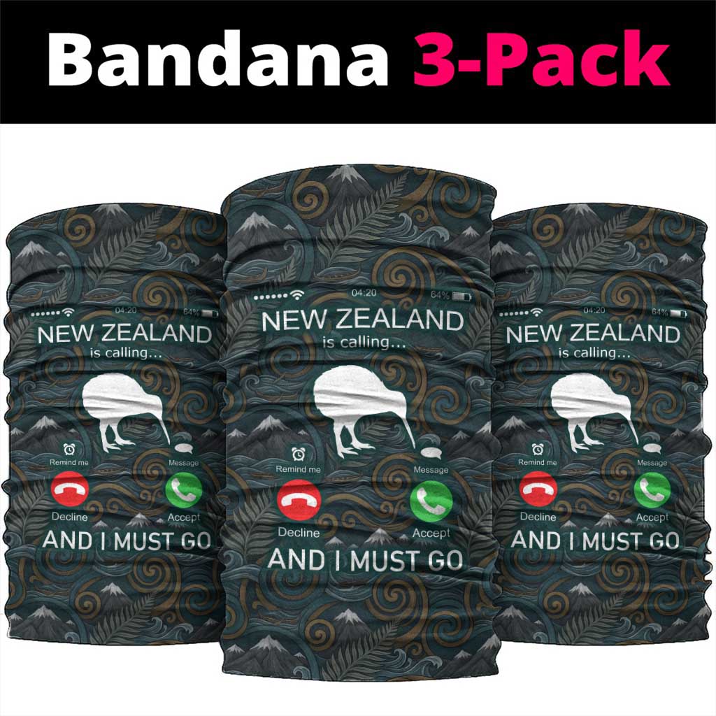 New Zealand is Calling and I Must Go Neck Gaiter Kiwi Bird Silhouette TS04 package One Size: 25*50cm Multicolor - Polynesian Pride