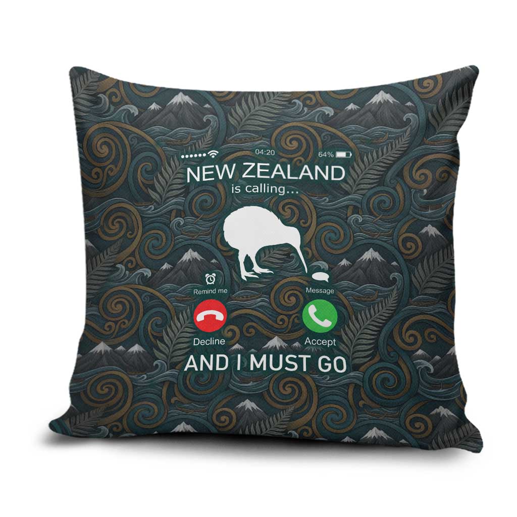 New Zealand is Calling and I Must Go Pillow Cover Kiwi Bird Silhouette TS04 Multicolor - Polynesian Pride