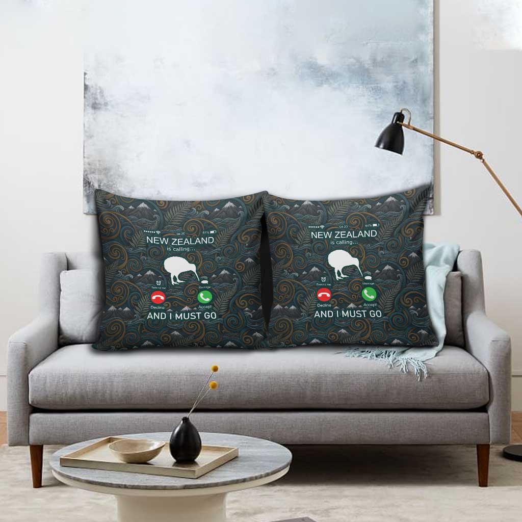 New Zealand is Calling and I Must Go Pillow Cover Kiwi Bird Silhouette TS04 - Polynesian Pride