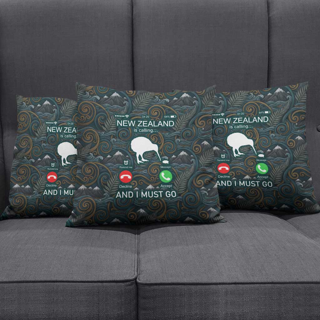 New Zealand is Calling and I Must Go Pillow Cover Kiwi Bird Silhouette TS04 - Polynesian Pride