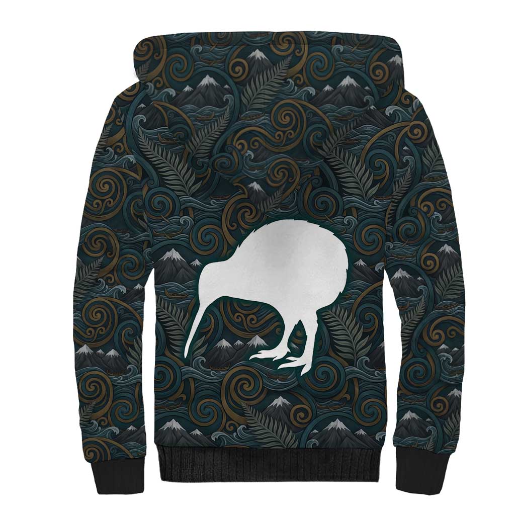 New Zealand is Calling and I Must Go Sherpa Hoodie Kiwi Bird Silhouette TS04 - Polynesian Pride