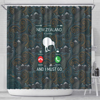 New Zealand is Calling and I Must Go Shower Curtain Kiwi Bird Silhouette TS04 - Polynesian Pride