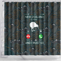 New Zealand is Calling and I Must Go Shower Curtain Kiwi Bird Silhouette TS04 - Polynesian Pride