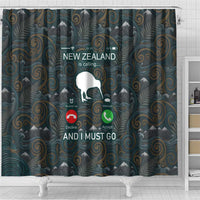 New Zealand is Calling and I Must Go Shower Curtain Kiwi Bird Silhouette TS04 - Polynesian Pride