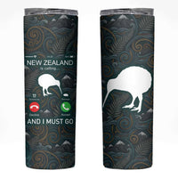 New Zealand is Calling and I Must Go Skinny Tumbler Kiwi Bird Silhouette TS04 Multicolor - Polynesian Pride