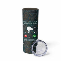 New Zealand is Calling and I Must Go Skinny Tumbler Kiwi Bird Silhouette TS04 - Polynesian Pride