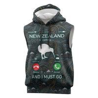 New Zealand is Calling and I Must Go Sleeveless Hoodie Kiwi Bird Silhouette TS04 Multicolor - Polynesian Pride