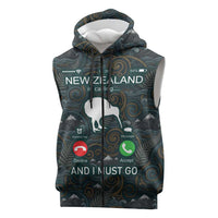 New Zealand is Calling and I Must Go Sleeveless Zip Hoodie Kiwi Bird Silhouette TS04 Multicolor - Polynesian Pride