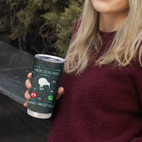 New Zealand is Calling and I Must Go Tumbler Cup Kiwi Bird Silhouette