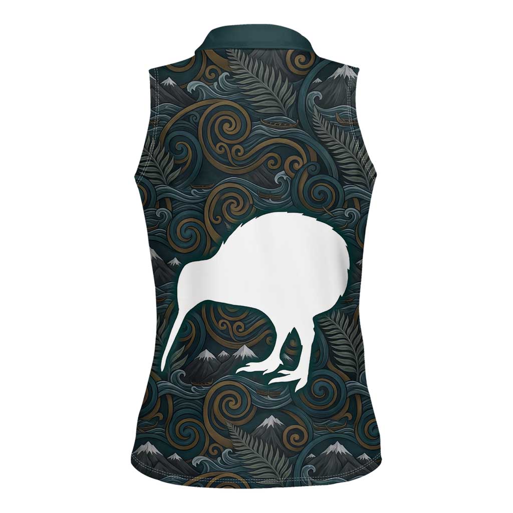 New Zealand is Calling and I Must Go Women Sleeveless Polo Shirt Kiwi Bird Silhouette TS04 - Polynesian Pride