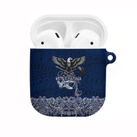 American Samoa Eagle AirPods Case Sea Turtle Traditional Polynesian Tribal Tattoo TS04 Blue White - Polynesian Pride