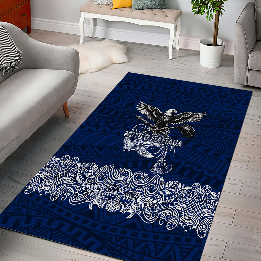 American Samoa Eagle Area Rug Sea Turtle Traditional Polynesian Tribal Tattoo TS04 - Polynesian Pride