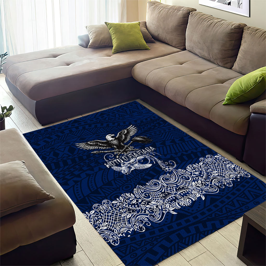 American Samoa Eagle Area Rug Sea Turtle Traditional Polynesian Tribal Tattoo TS04 - Polynesian Pride