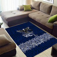 American Samoa Eagle Area Rug Sea Turtle Traditional Polynesian Tribal Tattoo TS04 - Polynesian Pride