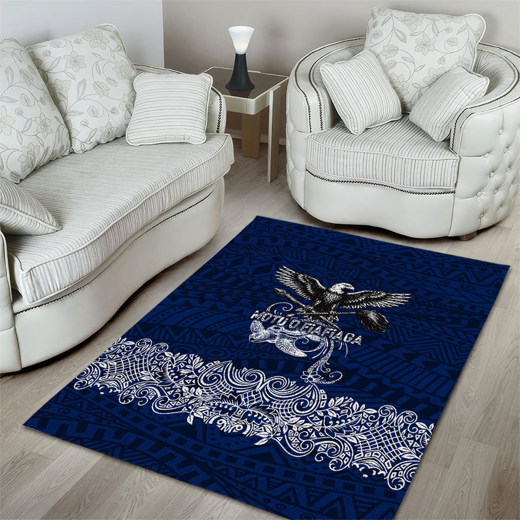 American Samoa Eagle Area Rug Sea Turtle Traditional Polynesian Tribal Tattoo TS04 - Polynesian Pride