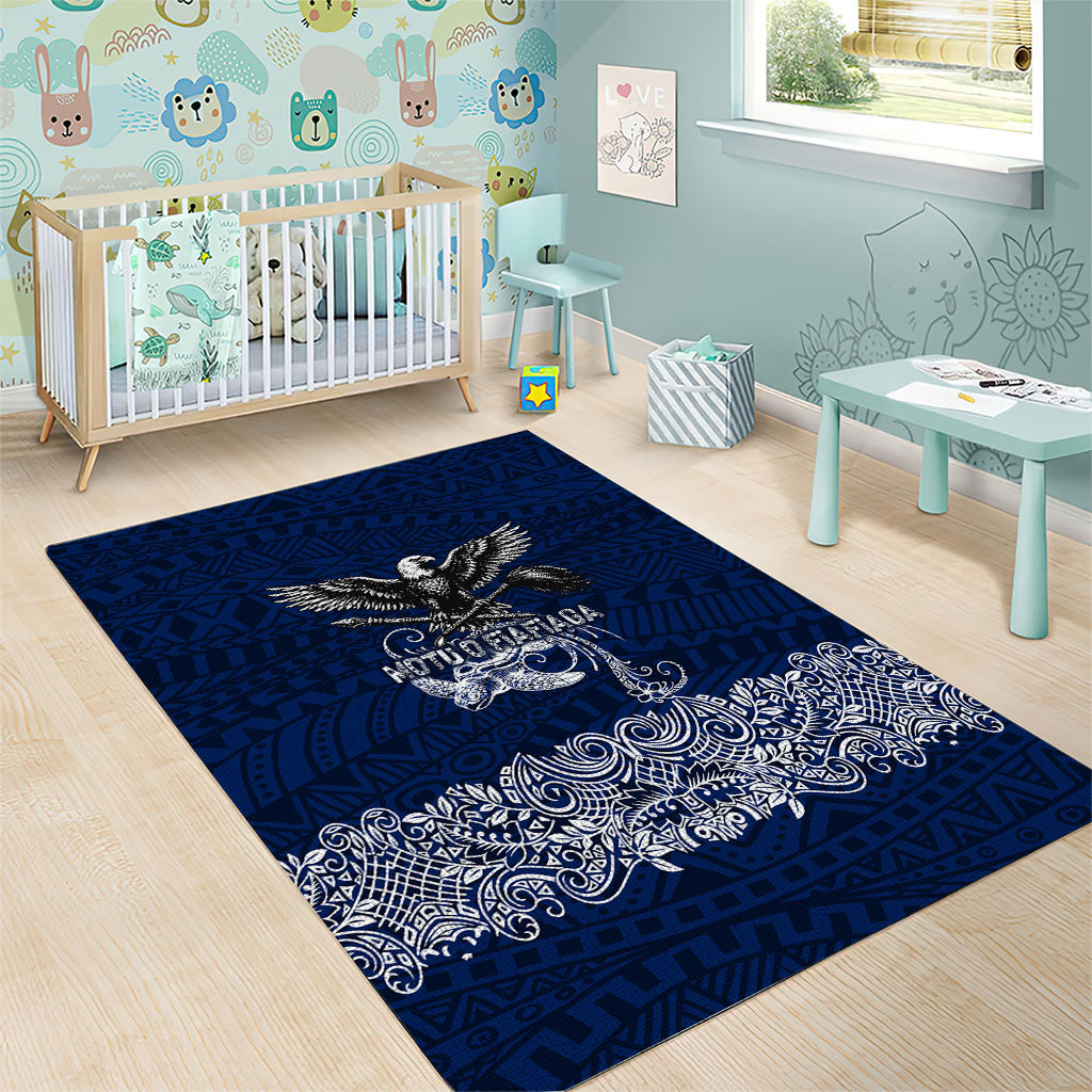 American Samoa Eagle Area Rug Sea Turtle Traditional Polynesian Tribal Tattoo TS04 - Polynesian Pride