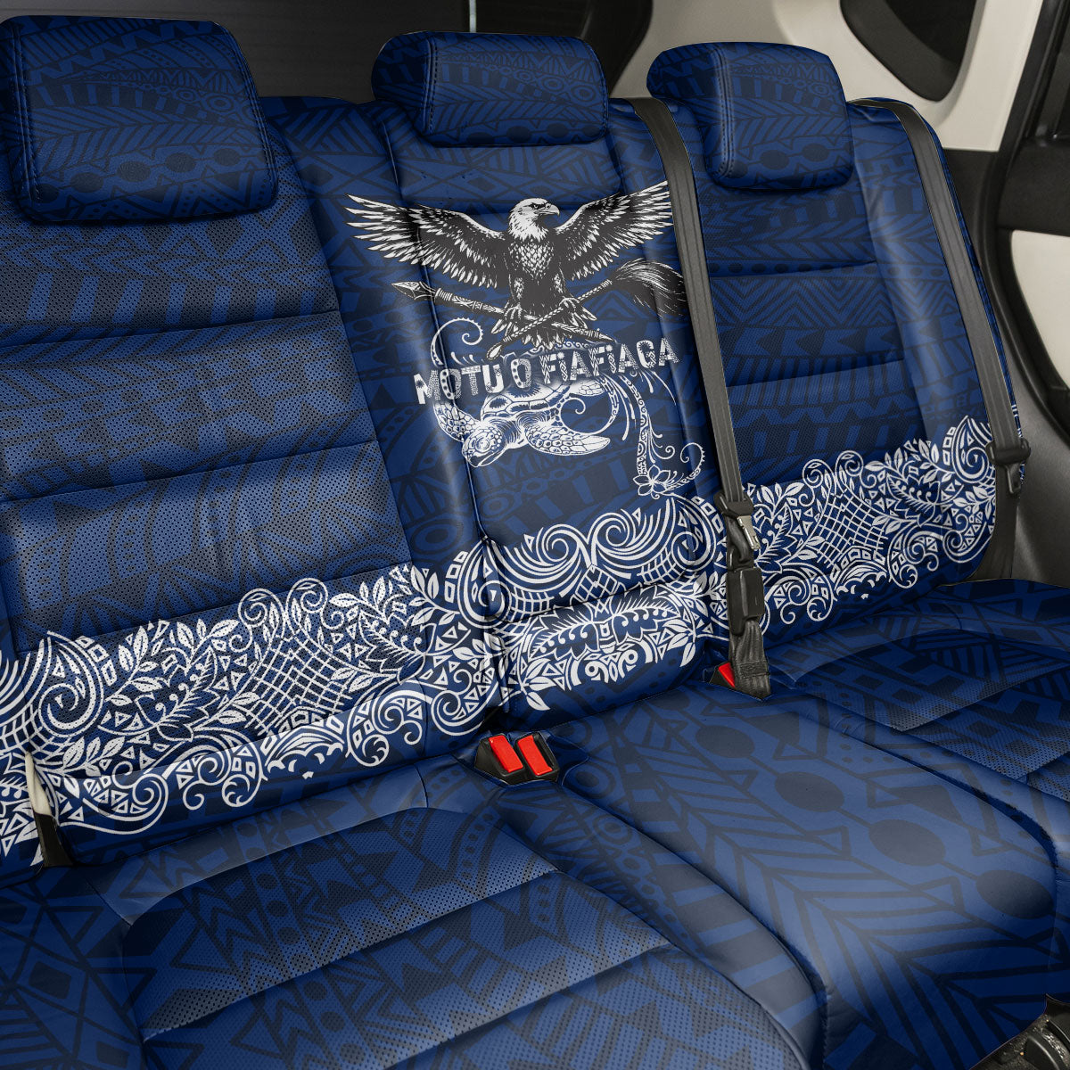 American Samoa Eagle Back Car Seat Cover Sea Turtle Traditional Polynesian Tribal Tattoo TS04 - Polynesian Pride