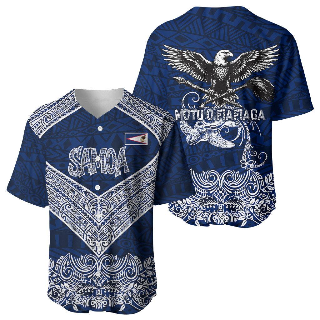 American Samoa Eagle Baseball Jersey Sea Turtle Traditional Polynesian Tribal Tattoo TS04 - Polynesian Pride