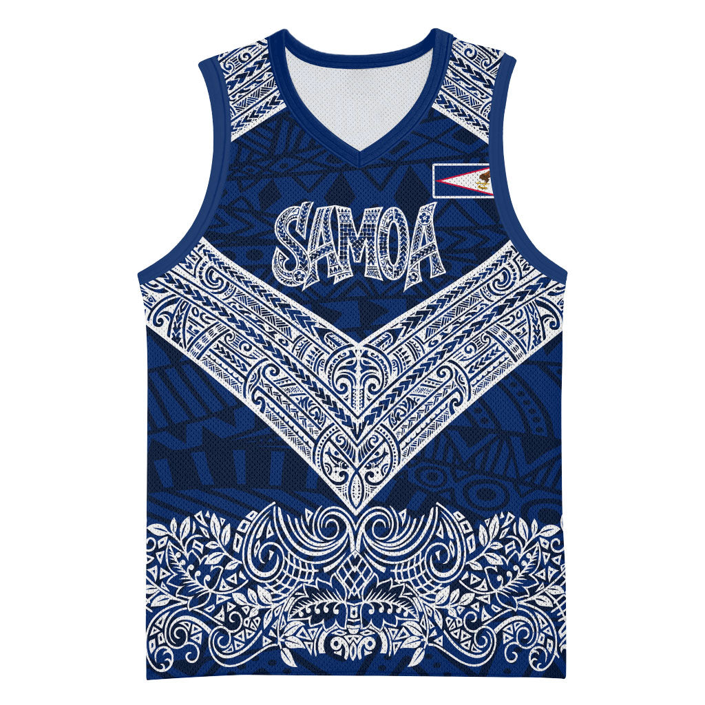 American Samoa Eagle Basketball Jersey Sea Turtle Traditional Polynesian Tribal Tattoo TS04 Unisex Blue White - Polynesian Pride