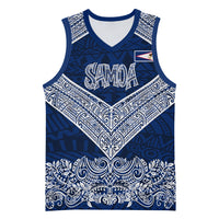 American Samoa Eagle Basketball Jersey Sea Turtle Traditional Polynesian Tribal Tattoo TS04 Unisex Blue White - Polynesian Pride