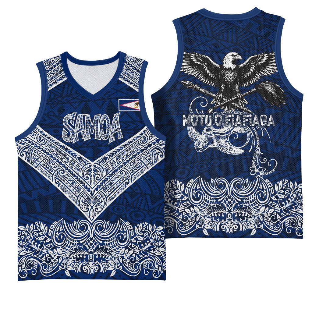 American Samoa Eagle Basketball Jersey Sea Turtle Traditional Polynesian Tribal Tattoo TS04 - Polynesian Pride