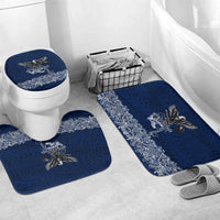 American Samoa Eagle Bathroom Set Sea Turtle Traditional Polynesian Tribal Tattoo TS04 Mat Set Only (3 pcs) One Size Blue White - Polynesian Pride