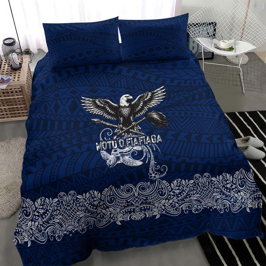 American Samoa Eagle Bedding Set Sea Turtle Traditional Polynesian Tribal Tattoo TS04 - Polynesian Pride