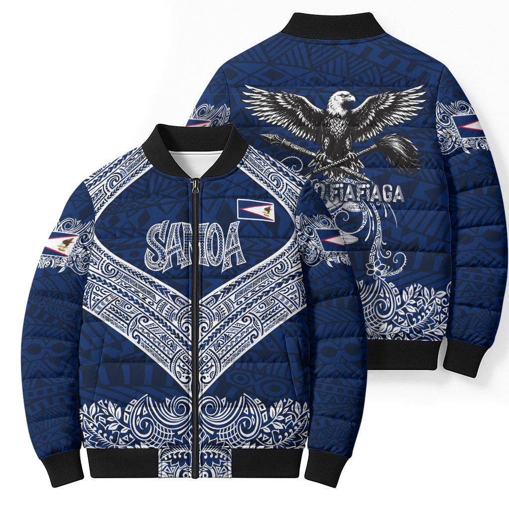 American Samoa Eagle Bomber Puffer Jacket Sea Turtle Traditional Polynesian Tribal Tattoo TS04 - Polynesian Pride