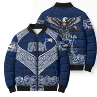 American Samoa Eagle Bomber Puffer Jacket Sea Turtle Traditional Polynesian Tribal Tattoo TS04 - Polynesian Pride
