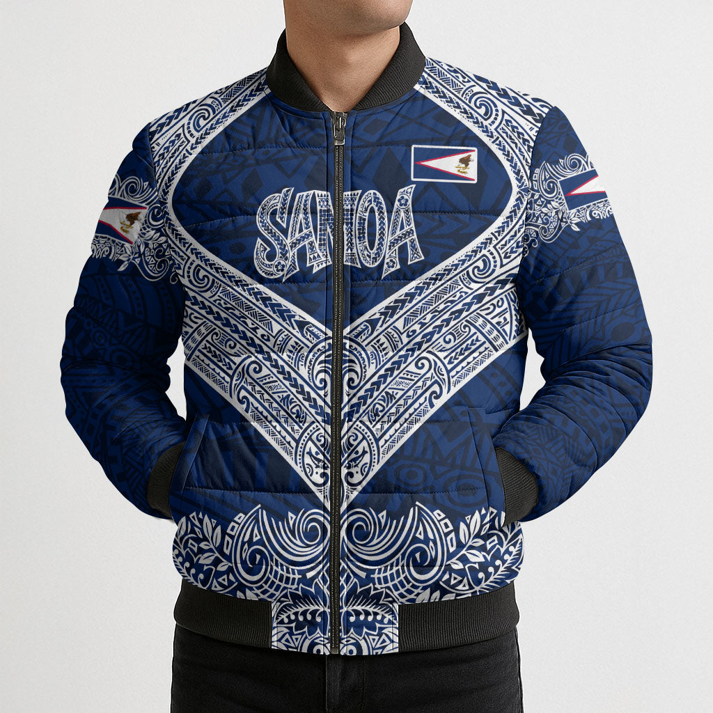 American Samoa Eagle Bomber Puffer Jacket Sea Turtle Traditional Polynesian Tribal Tattoo TS04 - Polynesian Pride