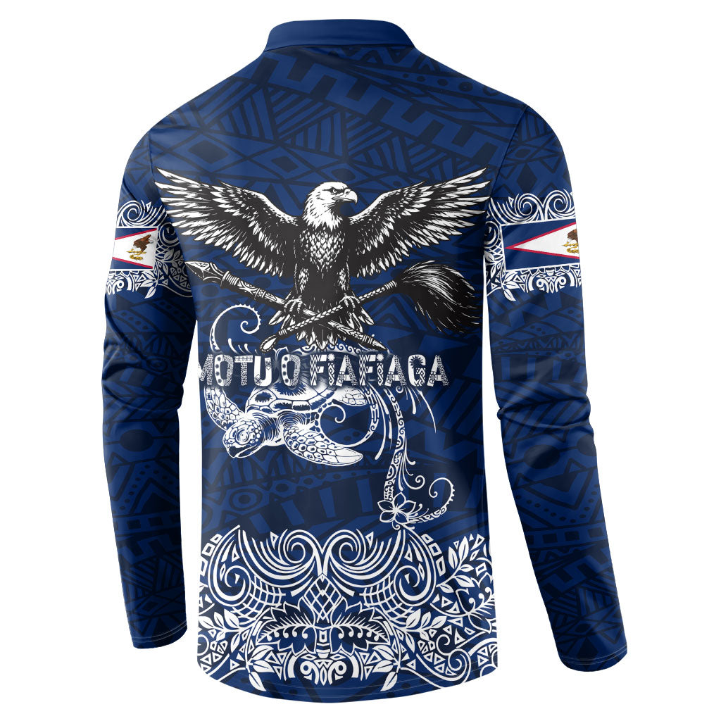 American Samoa Eagle Button Sweatshirt Sea Turtle Traditional Polynesian Tribal Tattoo TS04 - Polynesian Pride