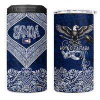 American Samoa Eagle 4 in 1 Can Cooler Tumbler Sea Turtle Traditional Polynesian Tribal Tattoo TS04 One Size: 16 oz Blue White - Polynesian Pride