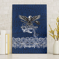 American Samoa Eagle Canvas Wall Art Sea Turtle Traditional Polynesian Tribal Tattoo TS04 Without Frame Blue White - Polynesian Pride