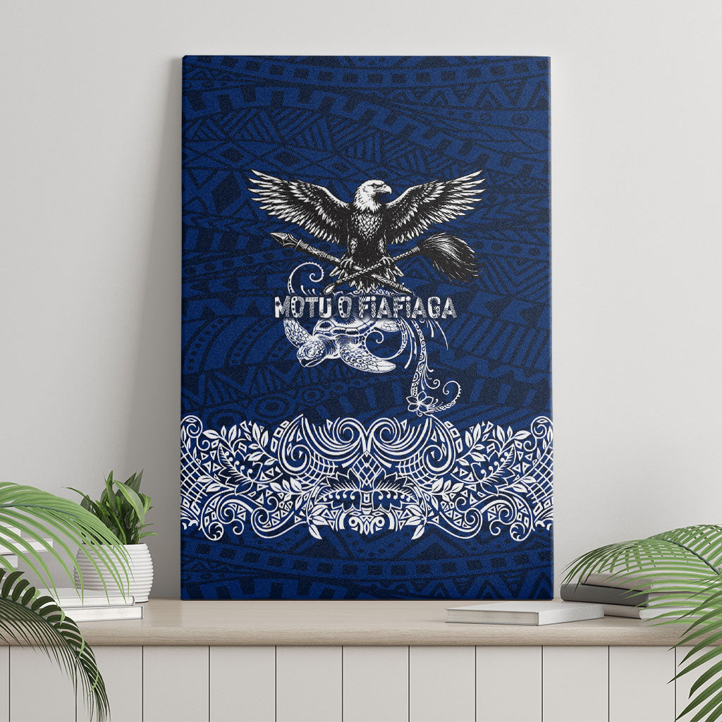 American Samoa Eagle Canvas Wall Art Sea Turtle Traditional Polynesian Tribal Tattoo TS04 - Polynesian Pride