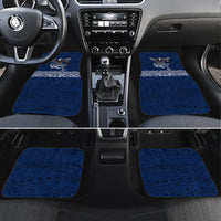 American Samoa Eagle Car Mats Sea Turtle Traditional Polynesian Tribal Tattoo TS04 Set 4pcs Blue White - Polynesian Pride