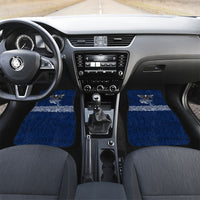 American Samoa Eagle Car Mats Sea Turtle Traditional Polynesian Tribal Tattoo TS04 Set 2pcs - Front Blue White - Polynesian Pride