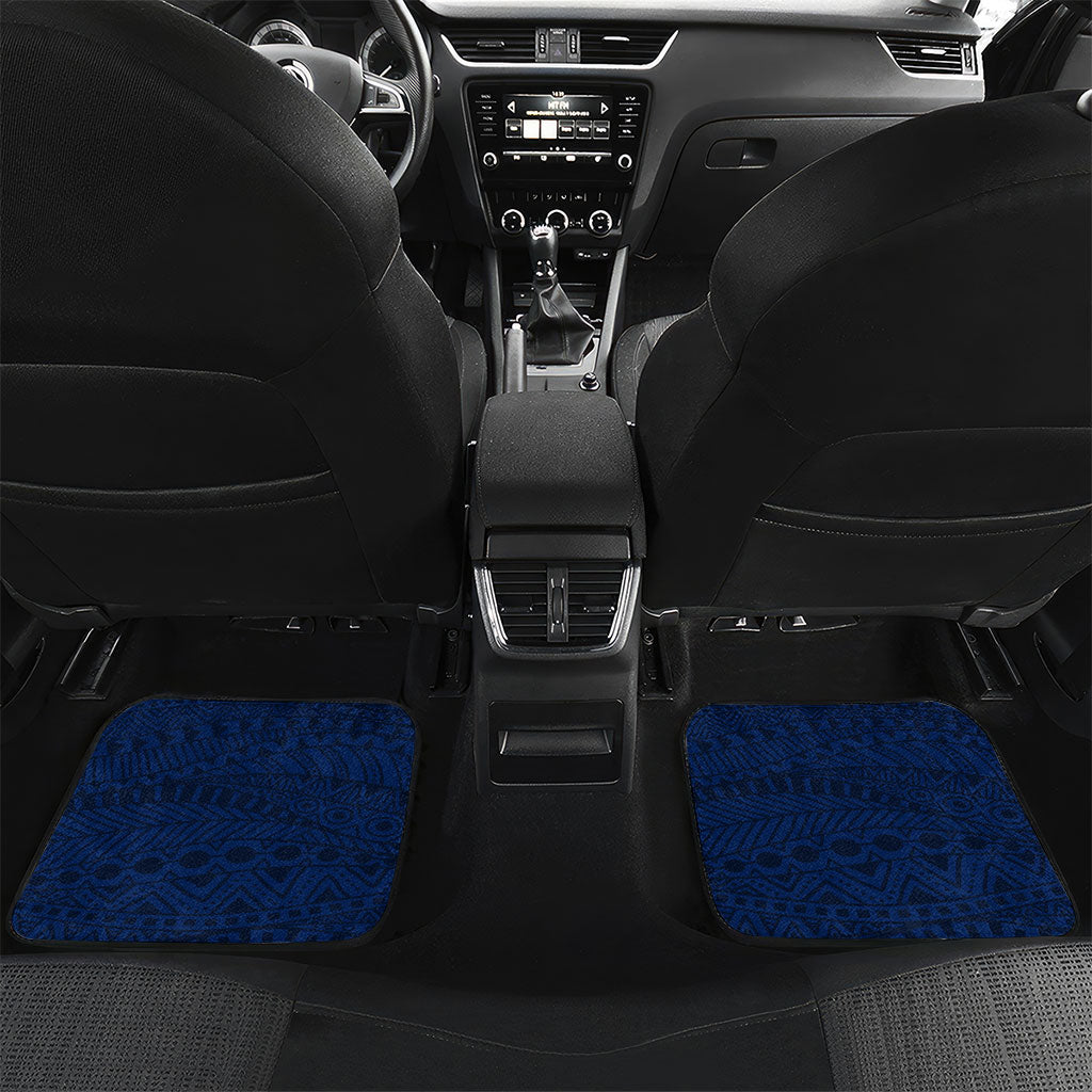American Samoa Eagle Car Mats Sea Turtle Traditional Polynesian Tribal Tattoo TS04 Set 2pcs - Back Blue White - Polynesian Pride