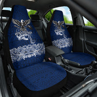 American Samoa Eagle Car Seat Cover Sea Turtle Traditional Polynesian Tribal Tattoo TS04 One Size Blue White - Polynesian Pride