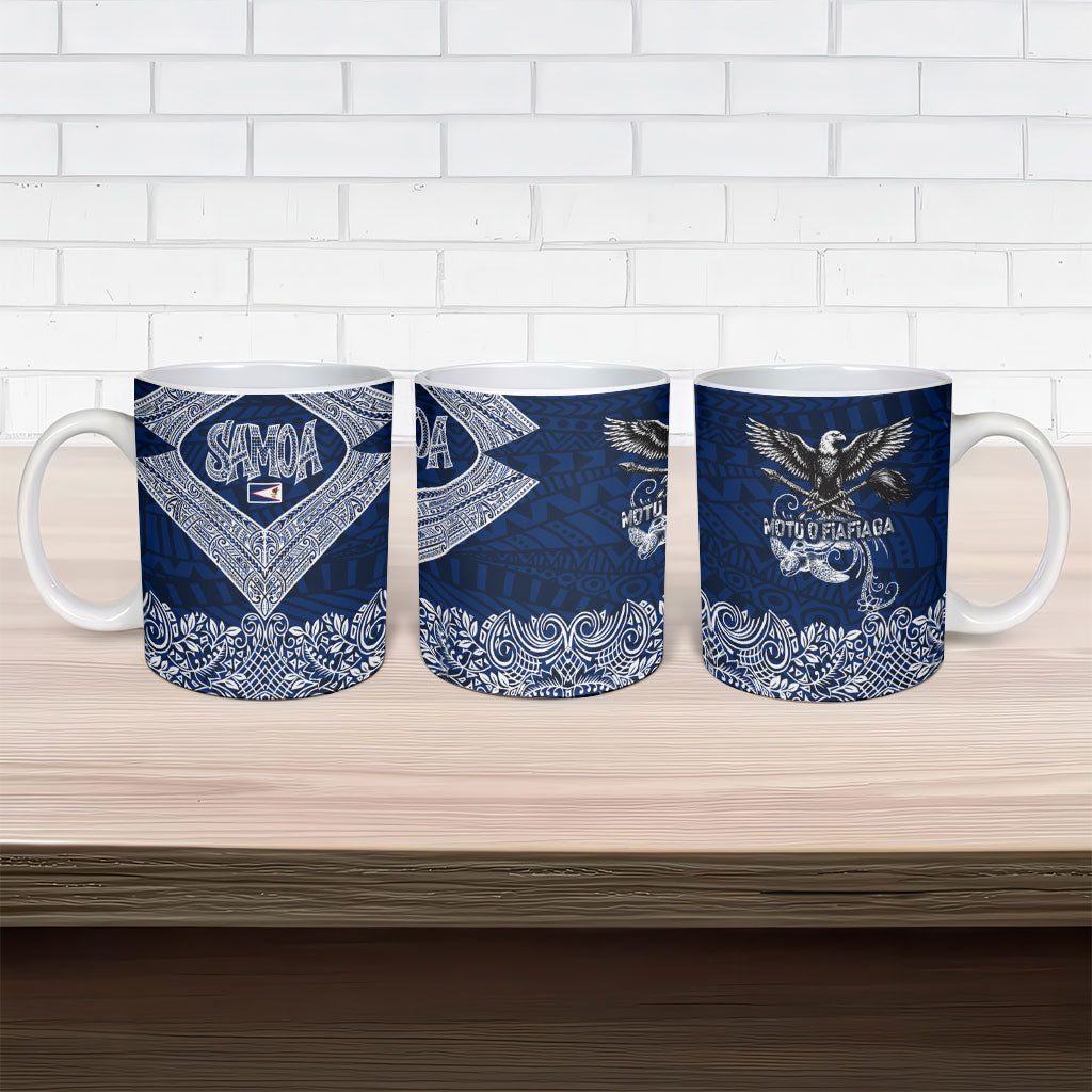 American Samoa Eagle Ceramic Mug Sea Turtle Traditional Polynesian Tribal Tattoo TS04 - Polynesian Pride